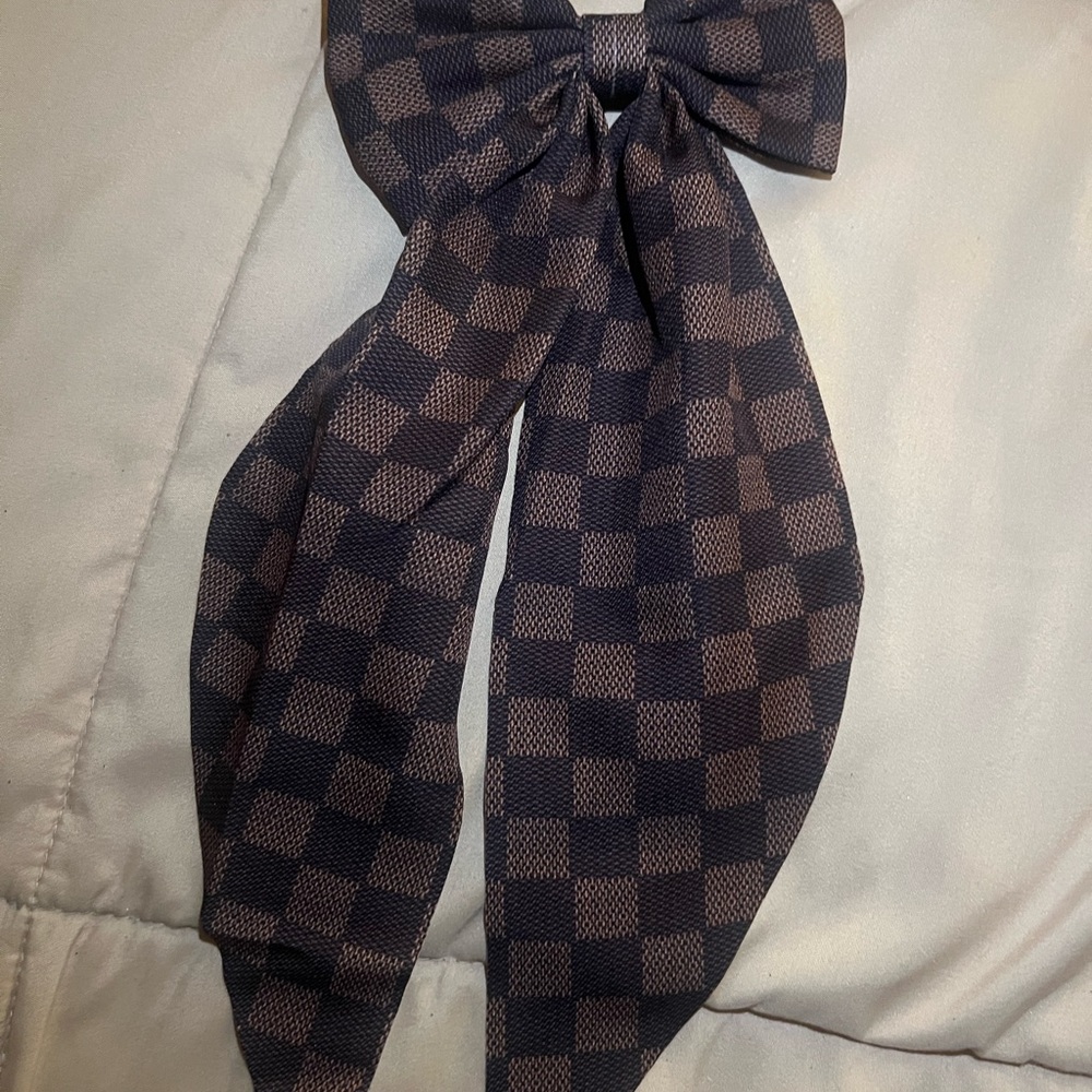 Checkered Bow Hair Accessory